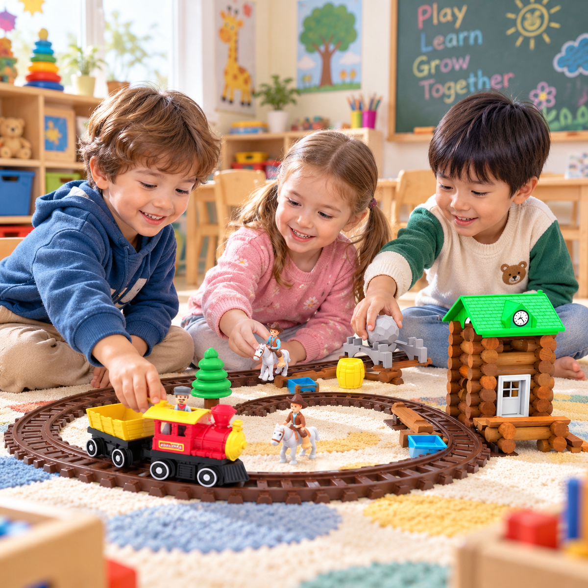 LINCOLN LOGS 101-Piece Sawmill Express Train Set