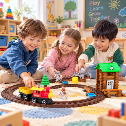 LINCOLN LOGS 101-Piece Sawmill Express Train Set