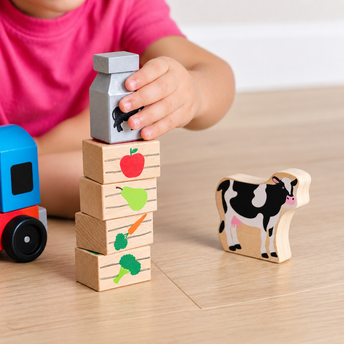 Melissa & Doug Classic Wooden Farm Train Set