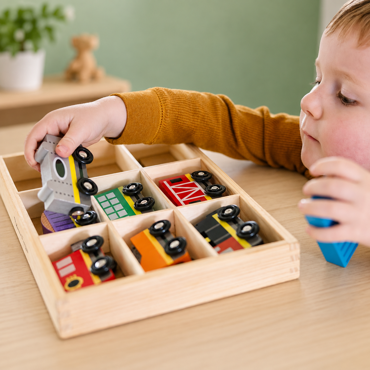 Melissa & Doug 8-Piece Wooden Magnetic Train Set